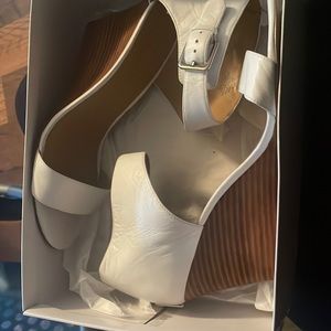 White wedge sandals